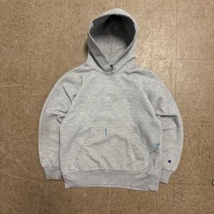 Vintage 90s Champion Grey Blank Painters Pullover Hoodie  Mens M - USA Made